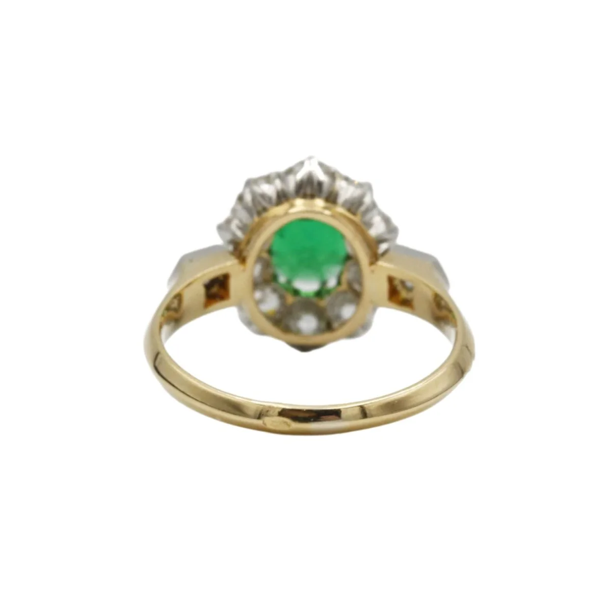 Bague Marguerite - Or jaune, émeraude et diamants - Image 5