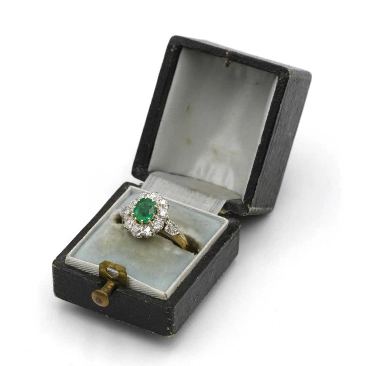 Bague Marguerite - Or jaune, émeraude et diamants - Image 6