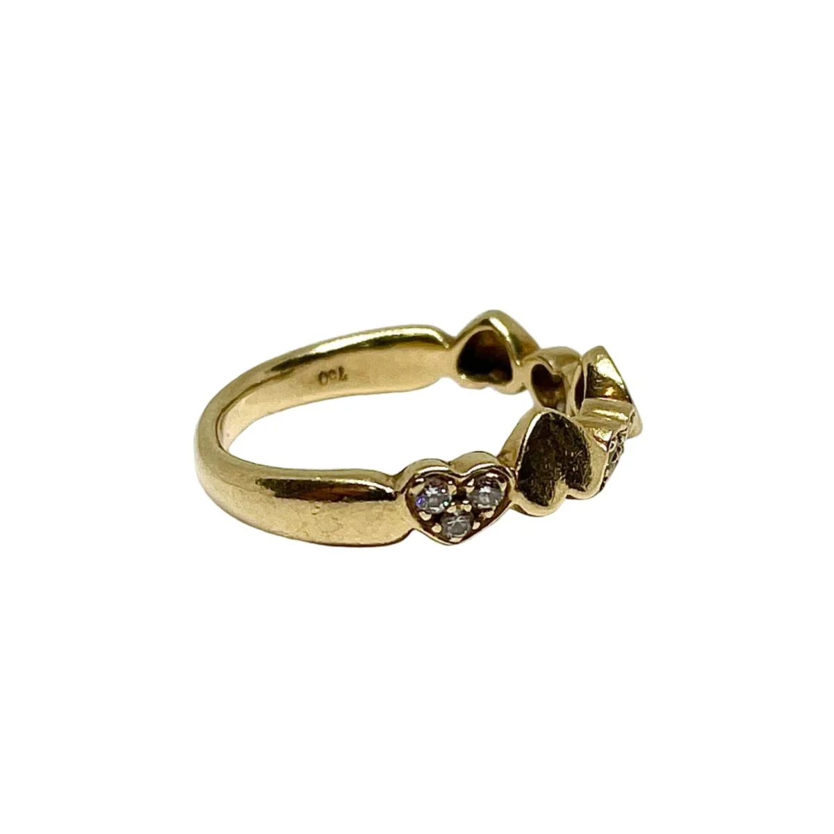 Bague Bandeau en or jaune et diamants - Image 2
