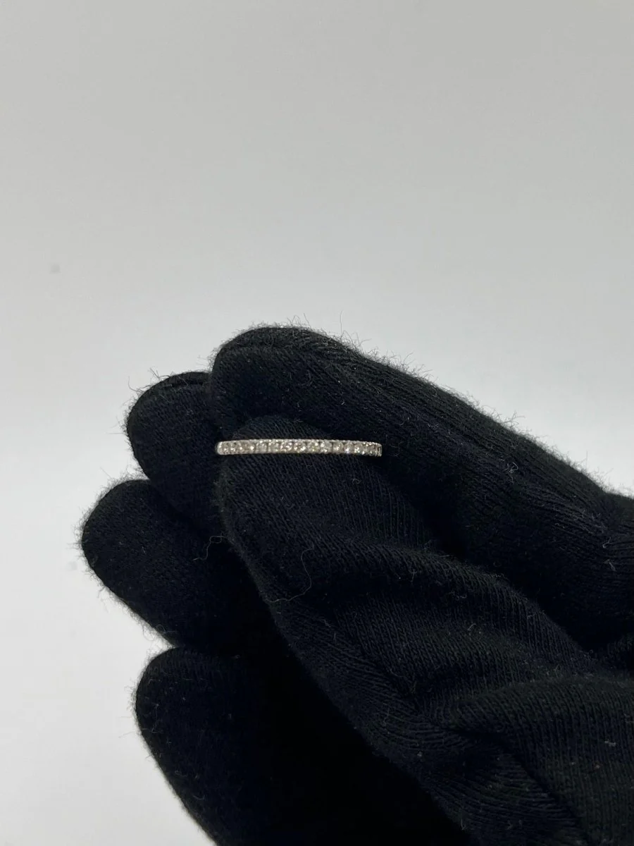 Demi-alliance or blanc et diamants 0,19 ct - Image 3