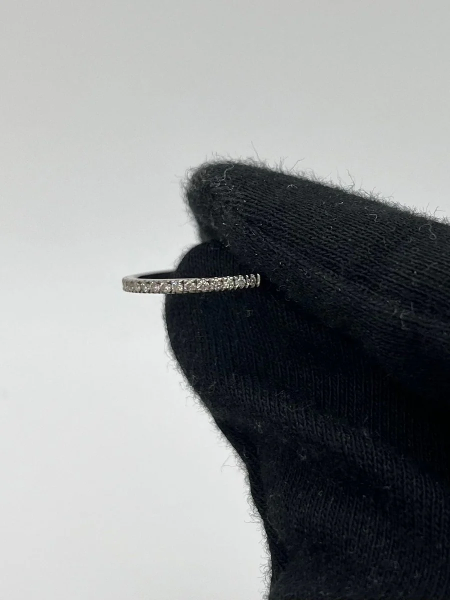 Demi-alliance or blanc et diamants 0,19 ct - Image 5