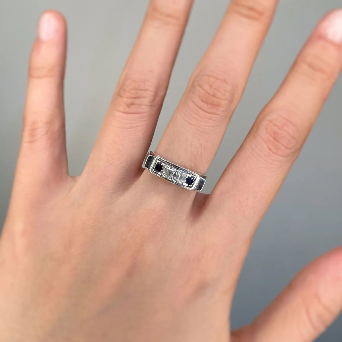 Bague - Or, Saphirs & Diamants - Image 4