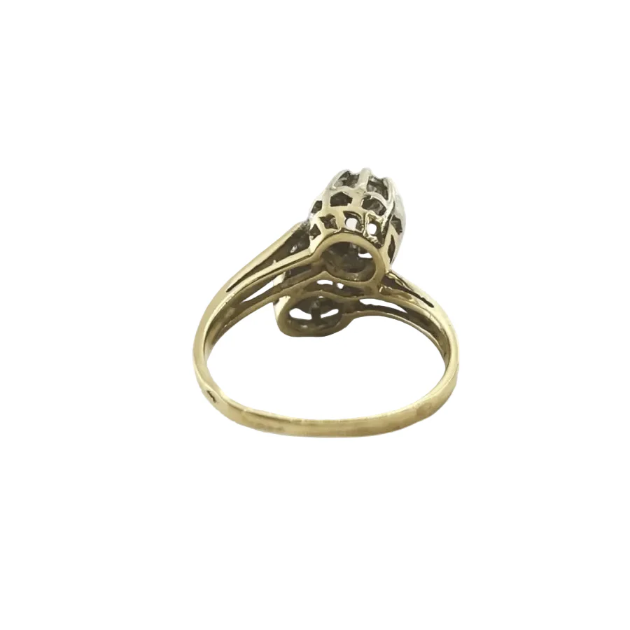 Bague Toi & moi en or jaune, or blanc, et diamants - Image 4
