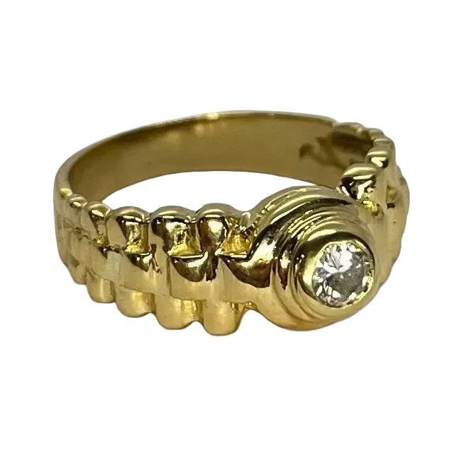 Bague or jaune et diamant - Image 5