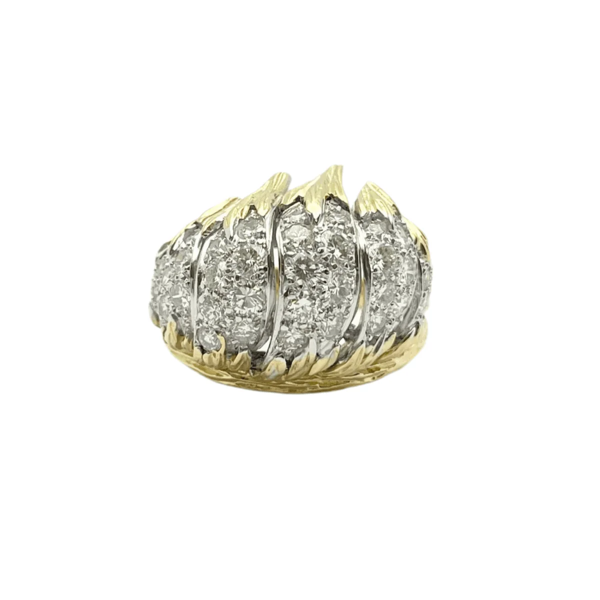 Bague en or jaune, or blanc et diamants