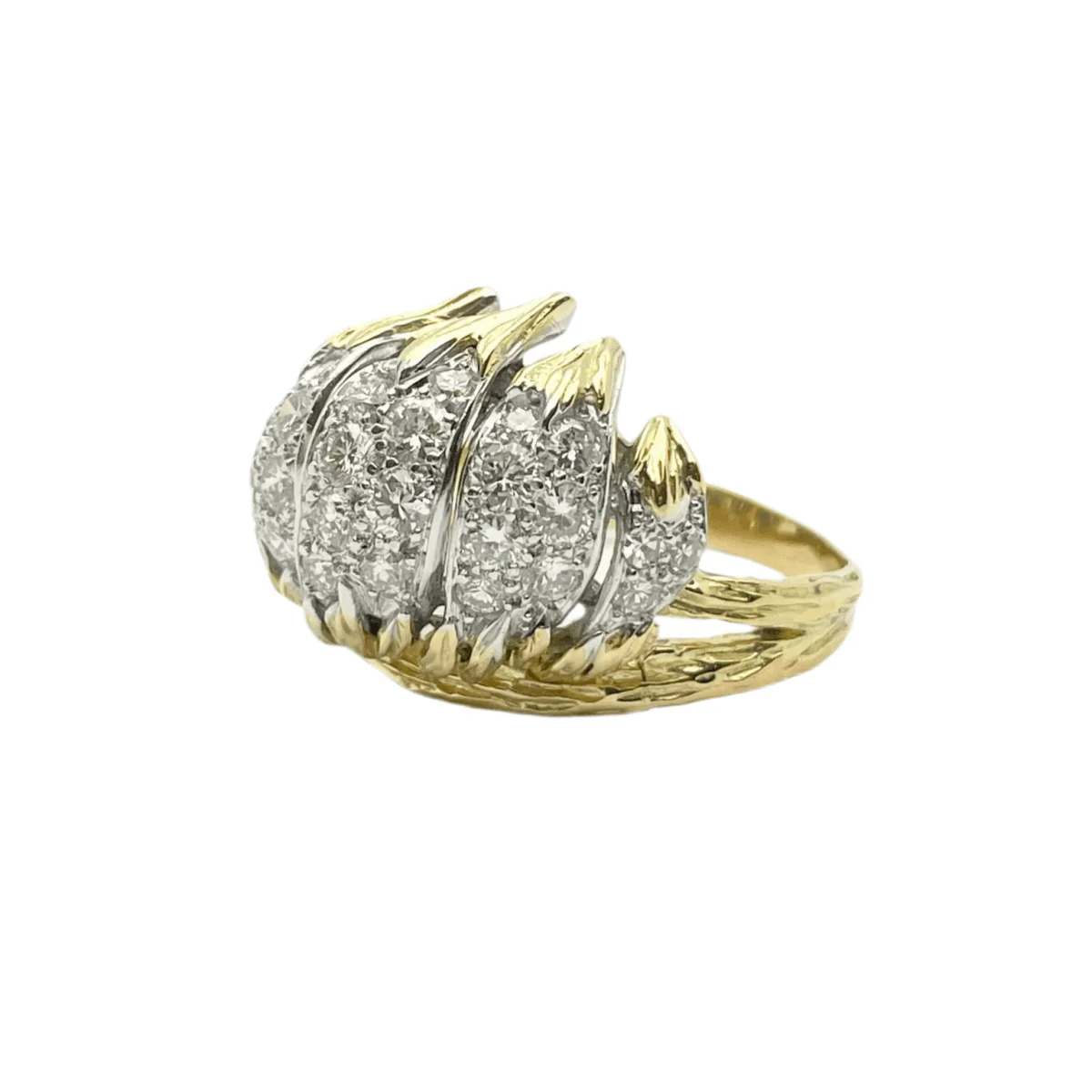 Bague en or jaune, or blanc et diamants - Image 2