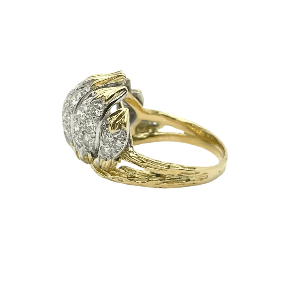 Bague en or jaune, or blanc et diamants - Image 3