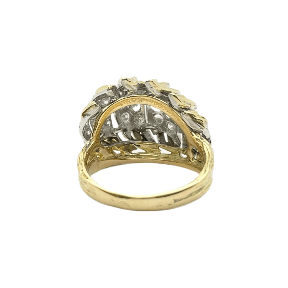 Bague en or jaune, or blanc et diamants - Image 4