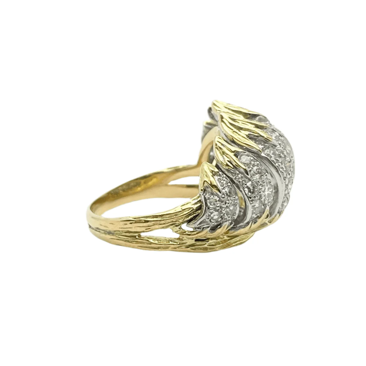 Bague en or jaune, or blanc et diamants - Image 5