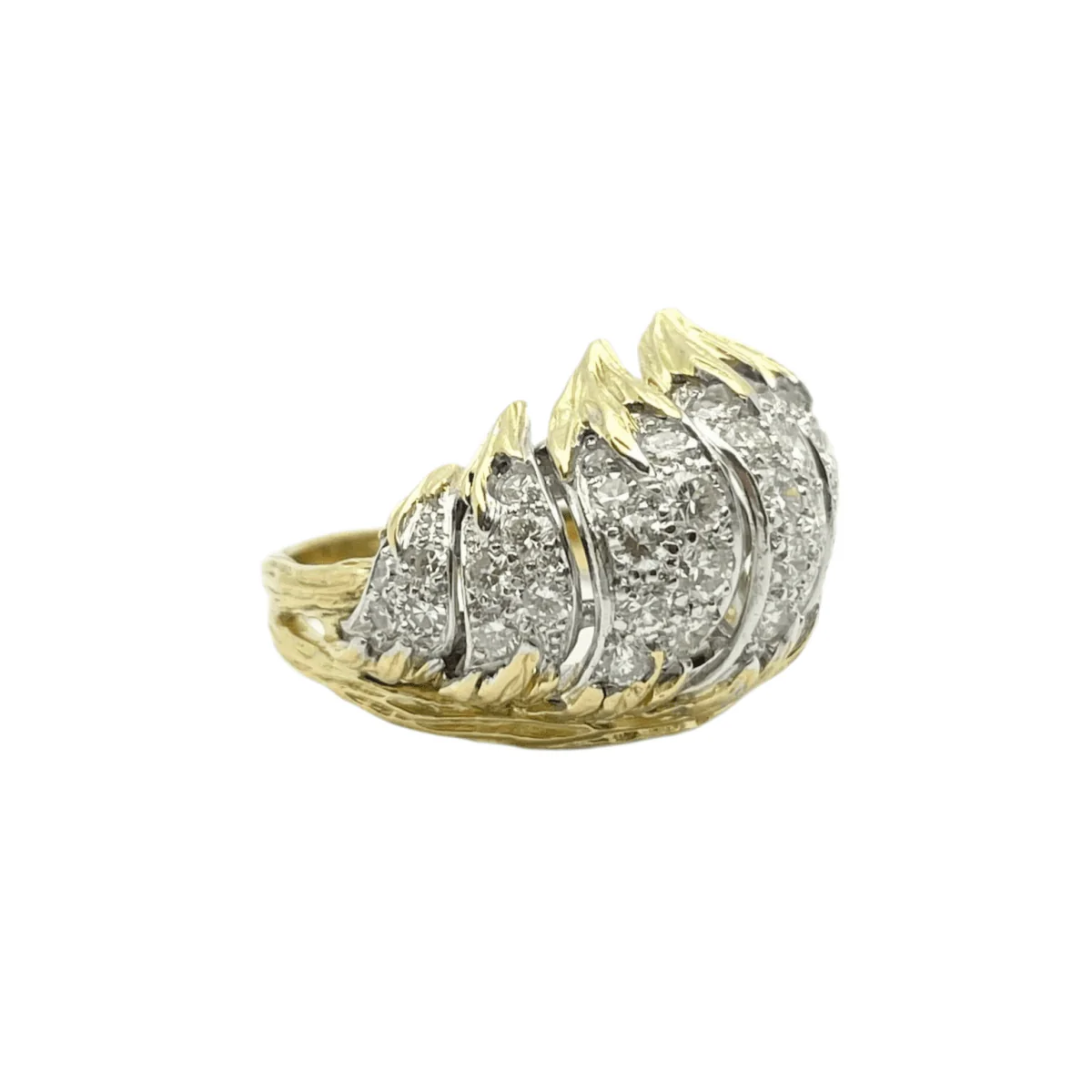 Bague en or jaune, or blanc et diamants - Image 6