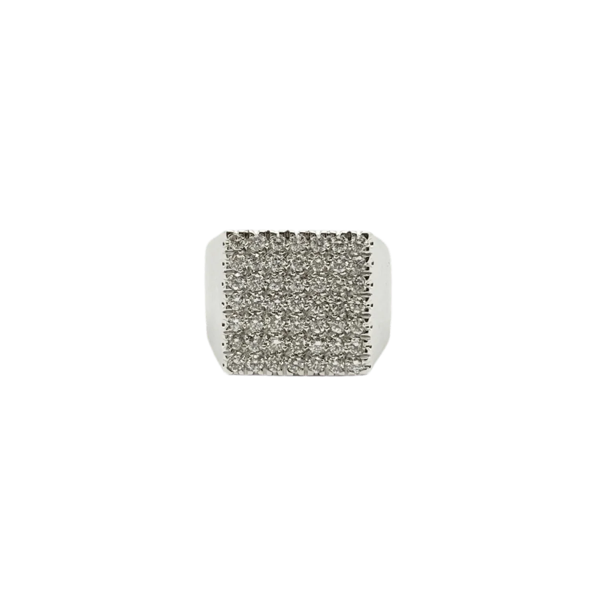 Bague Chevalière en or blanc et diamants
