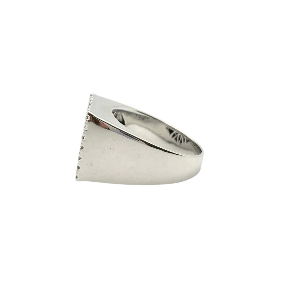 Bague Chevalière en or blanc et diamants - Image 2