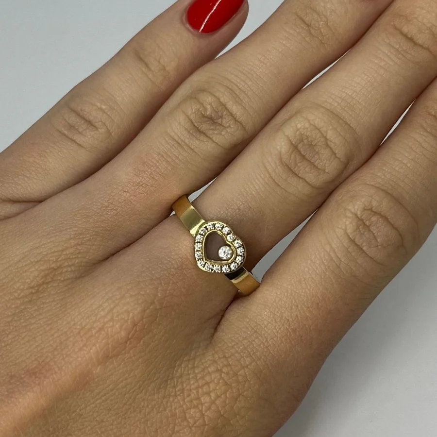 Bague CHOPARD "Happy diamonds" en or jaune et diamants - Image 2
