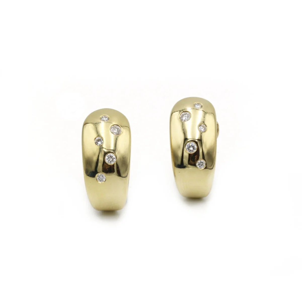 Boucles d'oreilles en or jaune et diamants - Image 2