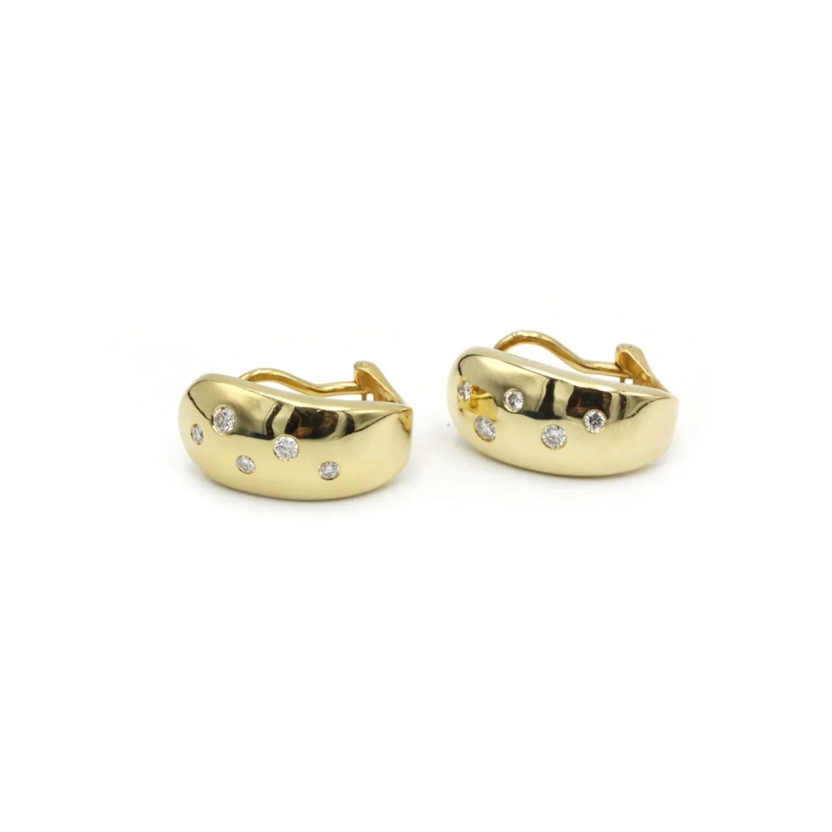 Boucles d'oreilles en or jaune et diamants - Image 3