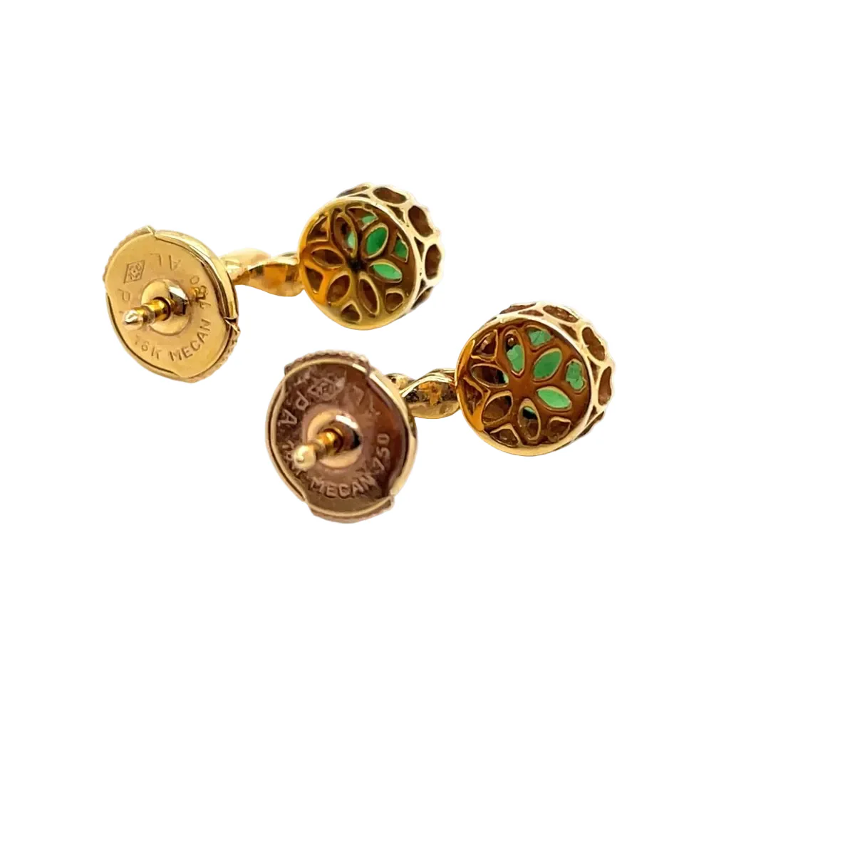 Boucles d'oreilles Puces SÉLIM MOUZANNAR "Beirut" en or rose, grenats et diamants - Image 3