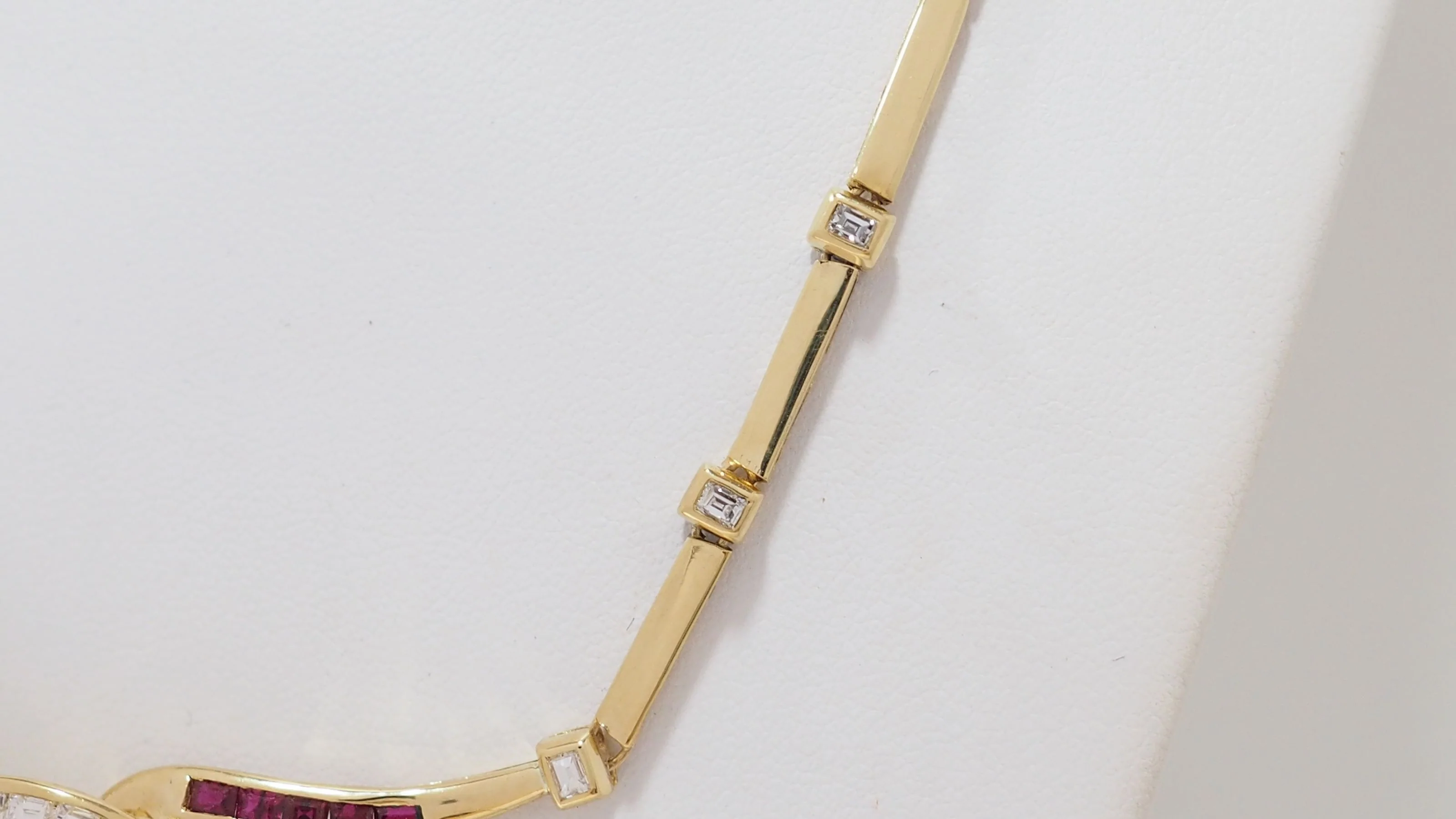 Collier Vintage En Or Jaune, Diamants Et Rubis - Image 8