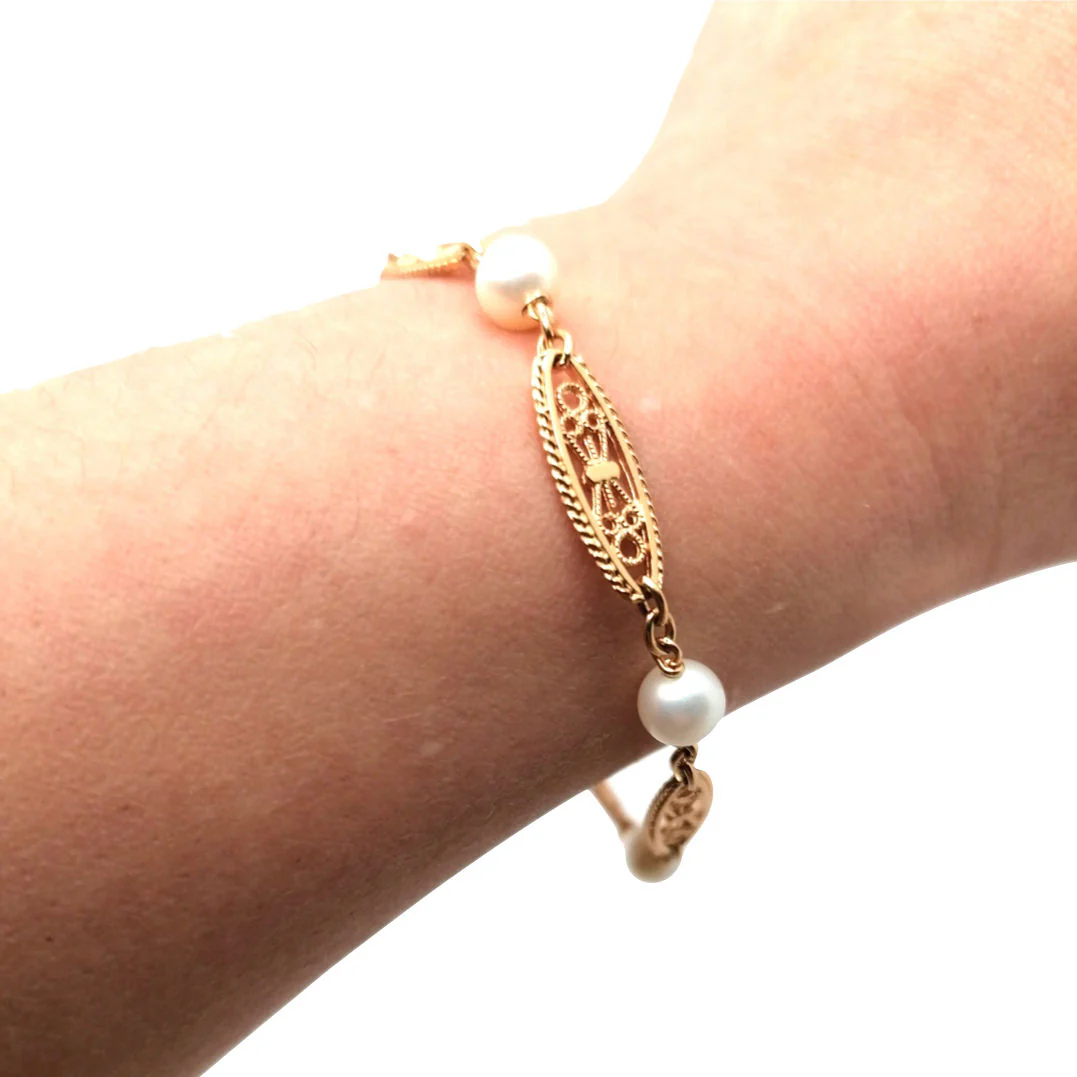 Bracelet perles maille filigrane - Image 2