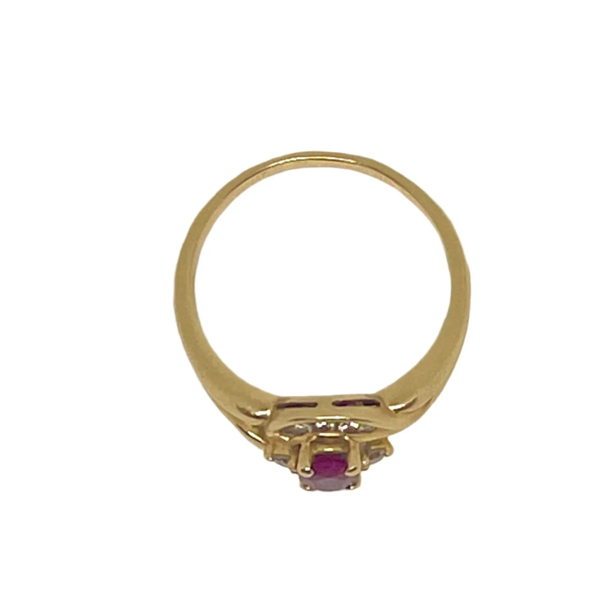 Bague en or jaune, rubis et diamants - Image 3