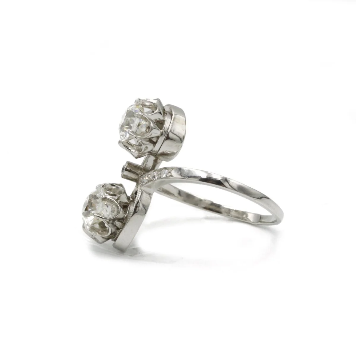 Bague Toi et Moi - Platine et diamants - Image 3