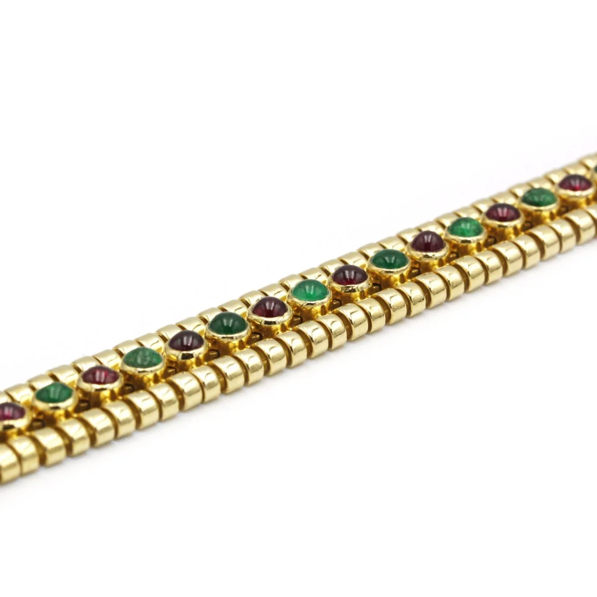 Bracelet MELLERIO en or jaune, émeraude et rubis - Image 2