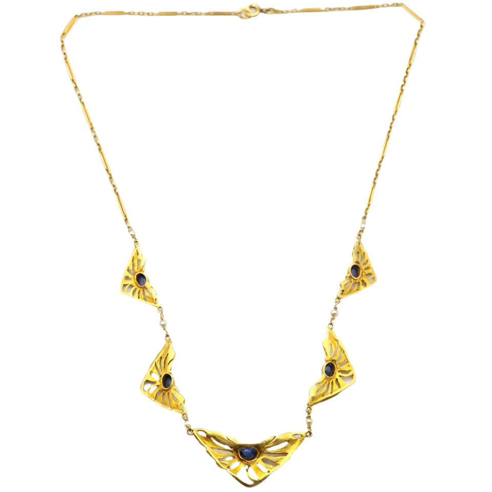 Collier en or jaune et saphirs - Image 3