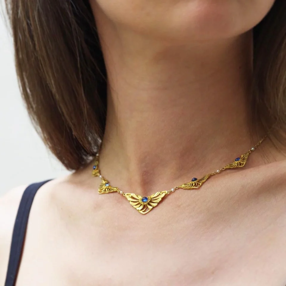 Collier en or jaune et saphirs - Image 4