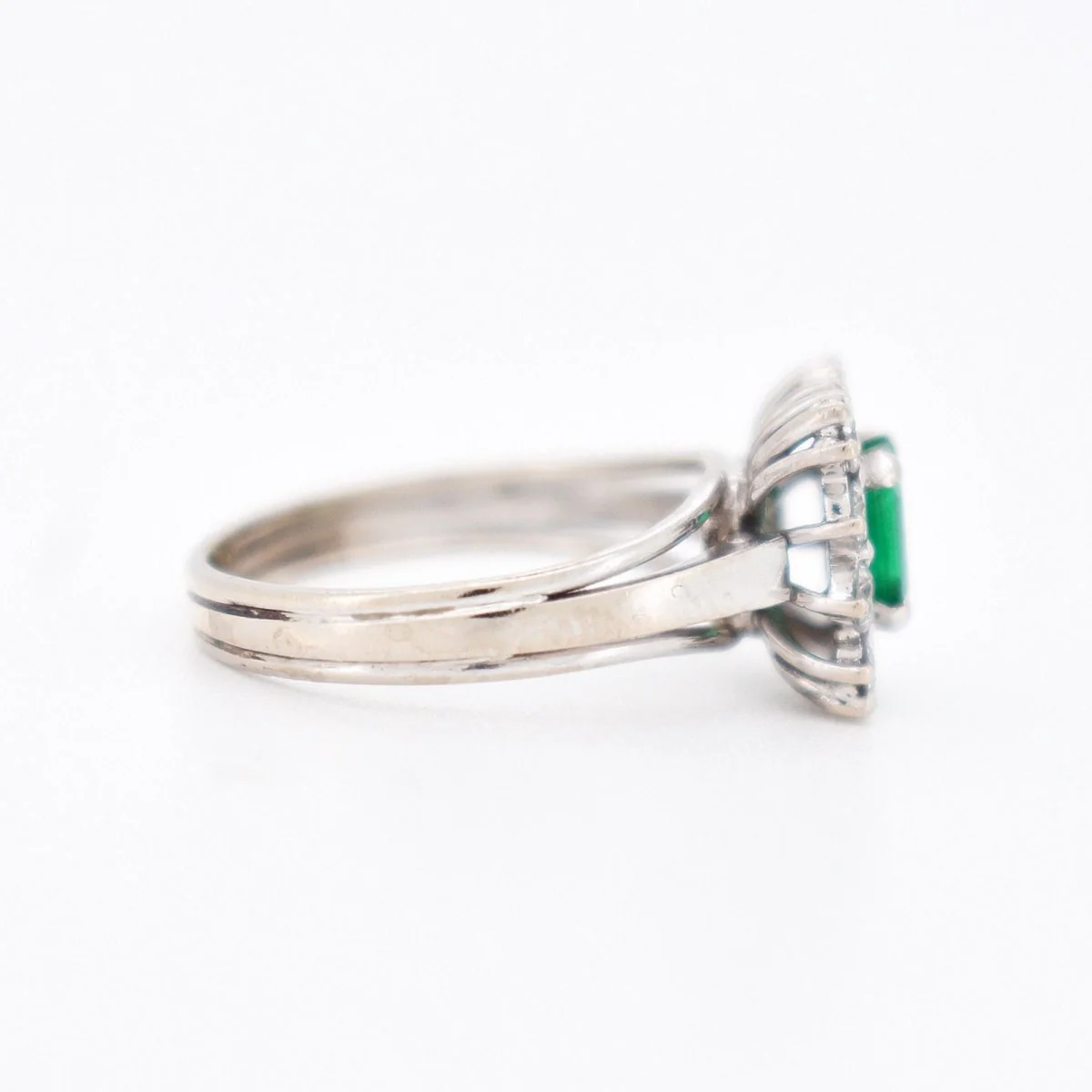 Bague Émeraude et Diamants, Vintage - Image 4