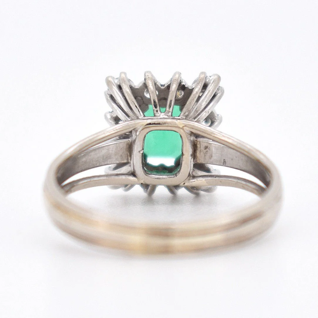 Bague Émeraude et Diamants, Vintage - Image 6