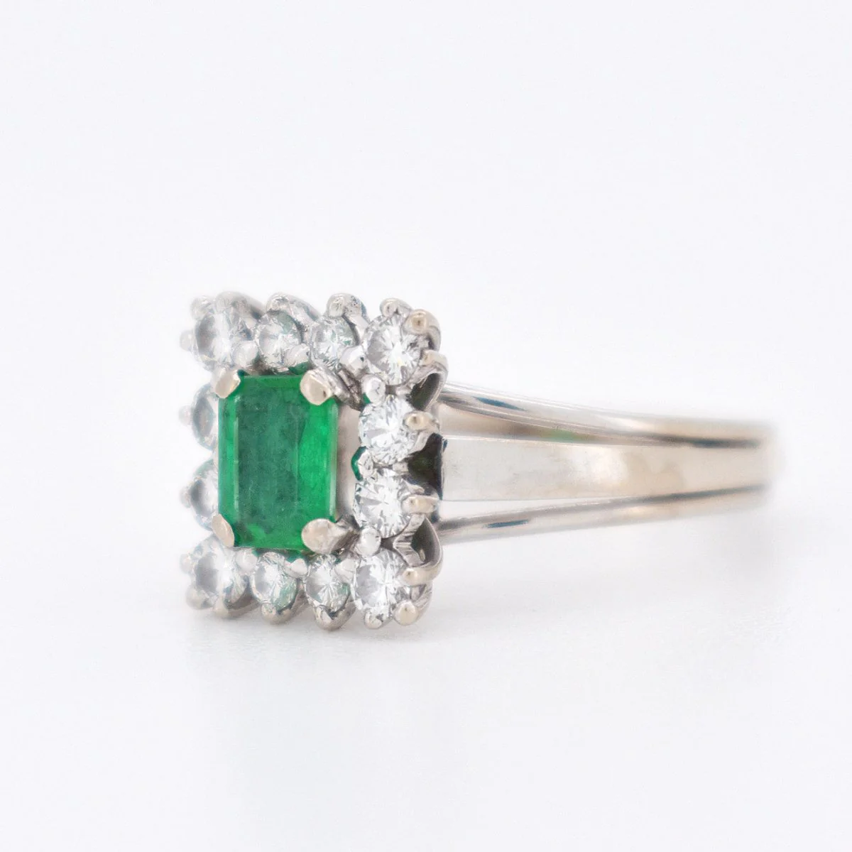 Bague Émeraude et Diamants, Vintage - Image 8