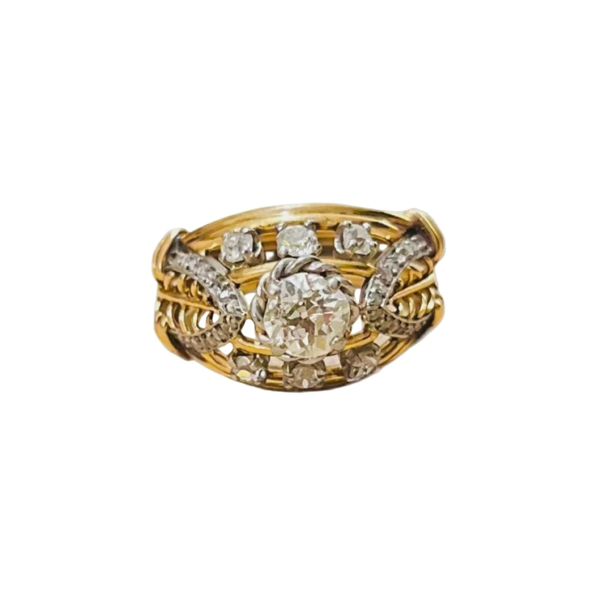 Bague Dôme en or rose et diamants