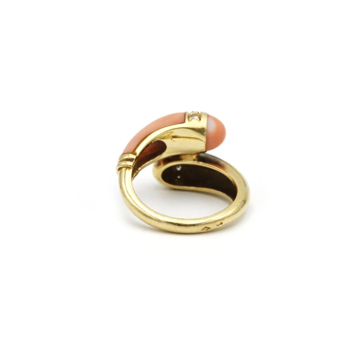 Bague - Or, Corail et diamants - Image 2