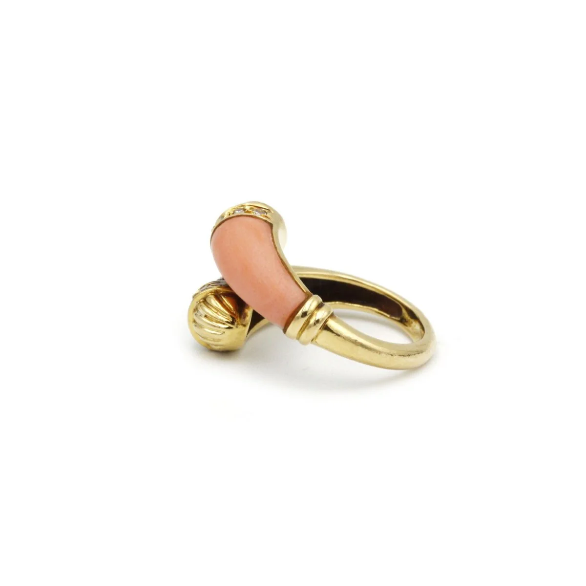 Bague - Or, Corail et diamants - Image 3