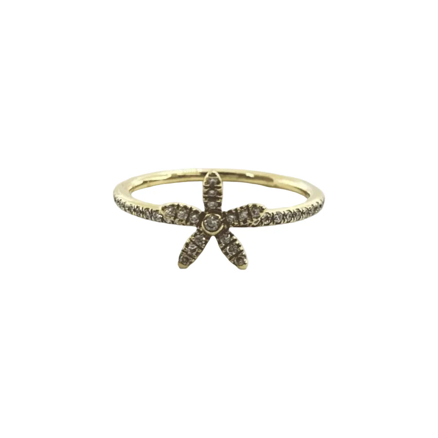 Bague en or jaune et diamants