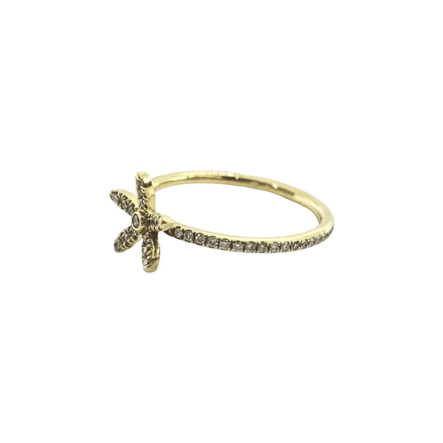 Bague en or jaune et diamants - Image 3