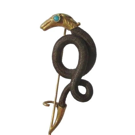 Broche Épingle en or rose et turquoise