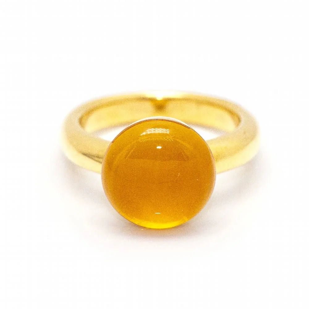 Bague en or jaune et citrine