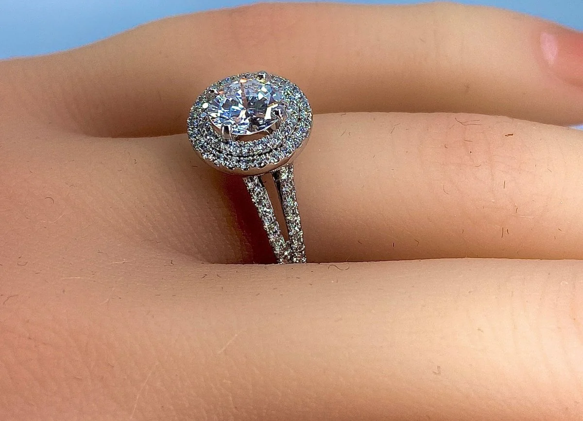 Bague en or blanc 18 carats, diamant 0,97 carat couleur E - Image 12