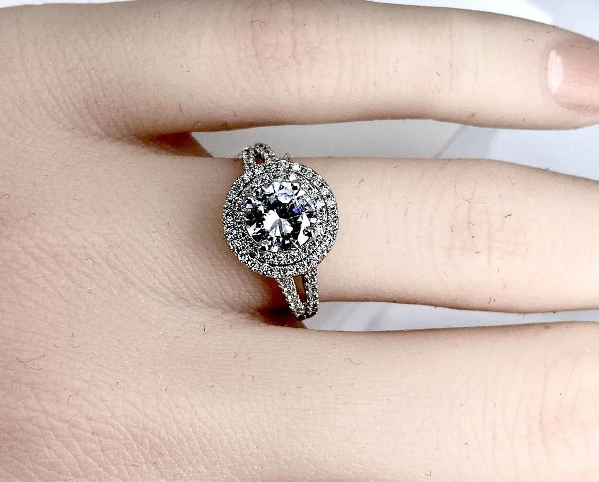 Bague en or blanc 18 carats, diamant 0,97 carat couleur E - Image 14