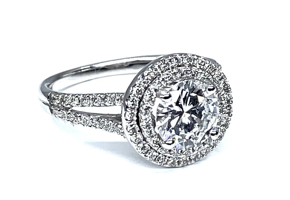 Bague en or blanc 18 carats, diamant 0,97 carat couleur E - Image 6