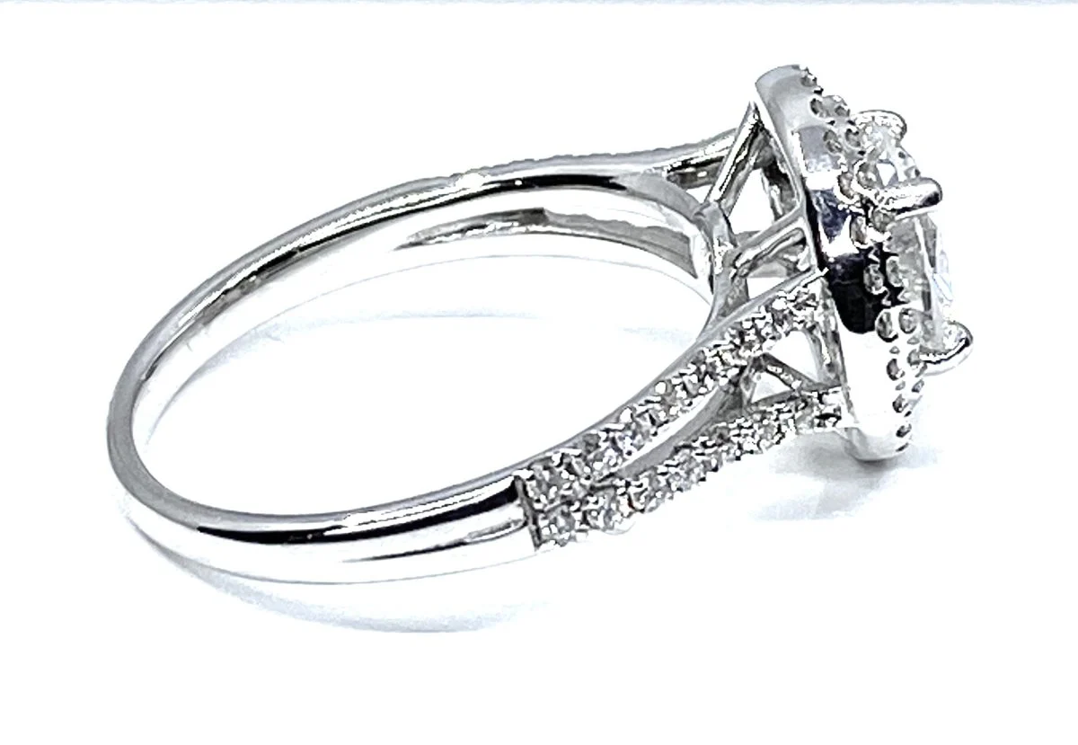 Bague en or blanc 18 carats, diamant 0,97 carat couleur E - Image 7