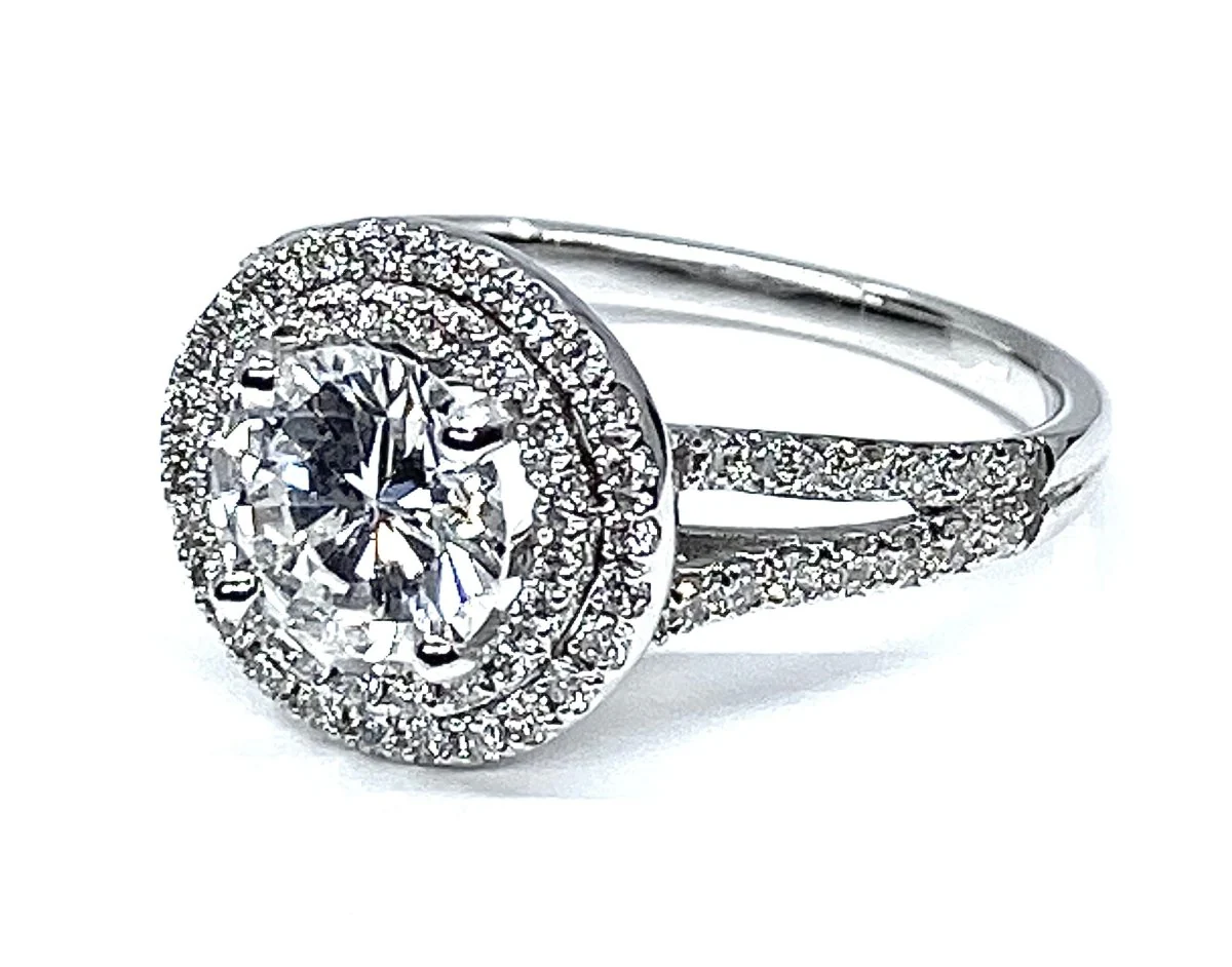 Bague en or blanc 18 carats, diamant 0,97 carat couleur E - Image 9