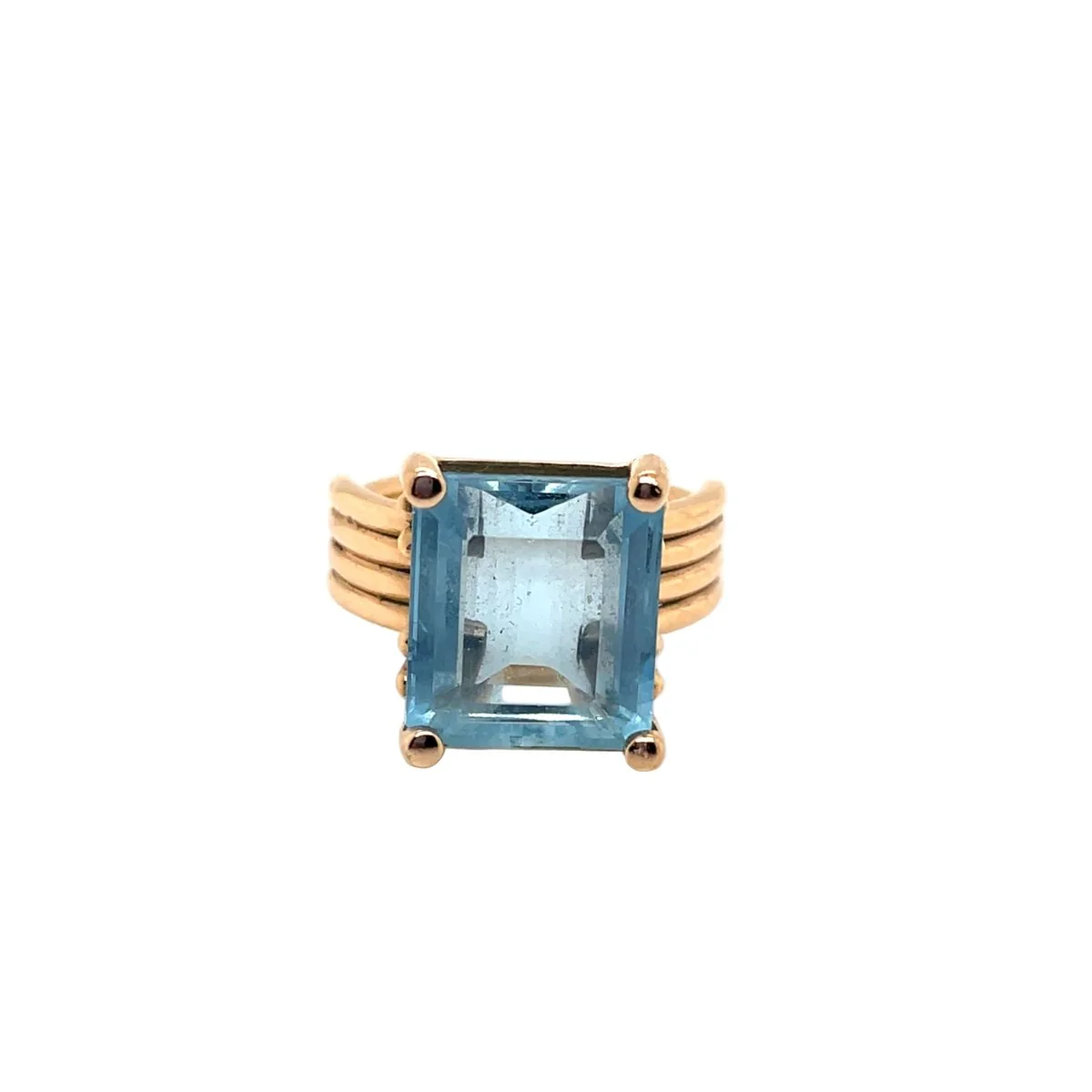 Bague Cocktail en or rose et aigue-marine