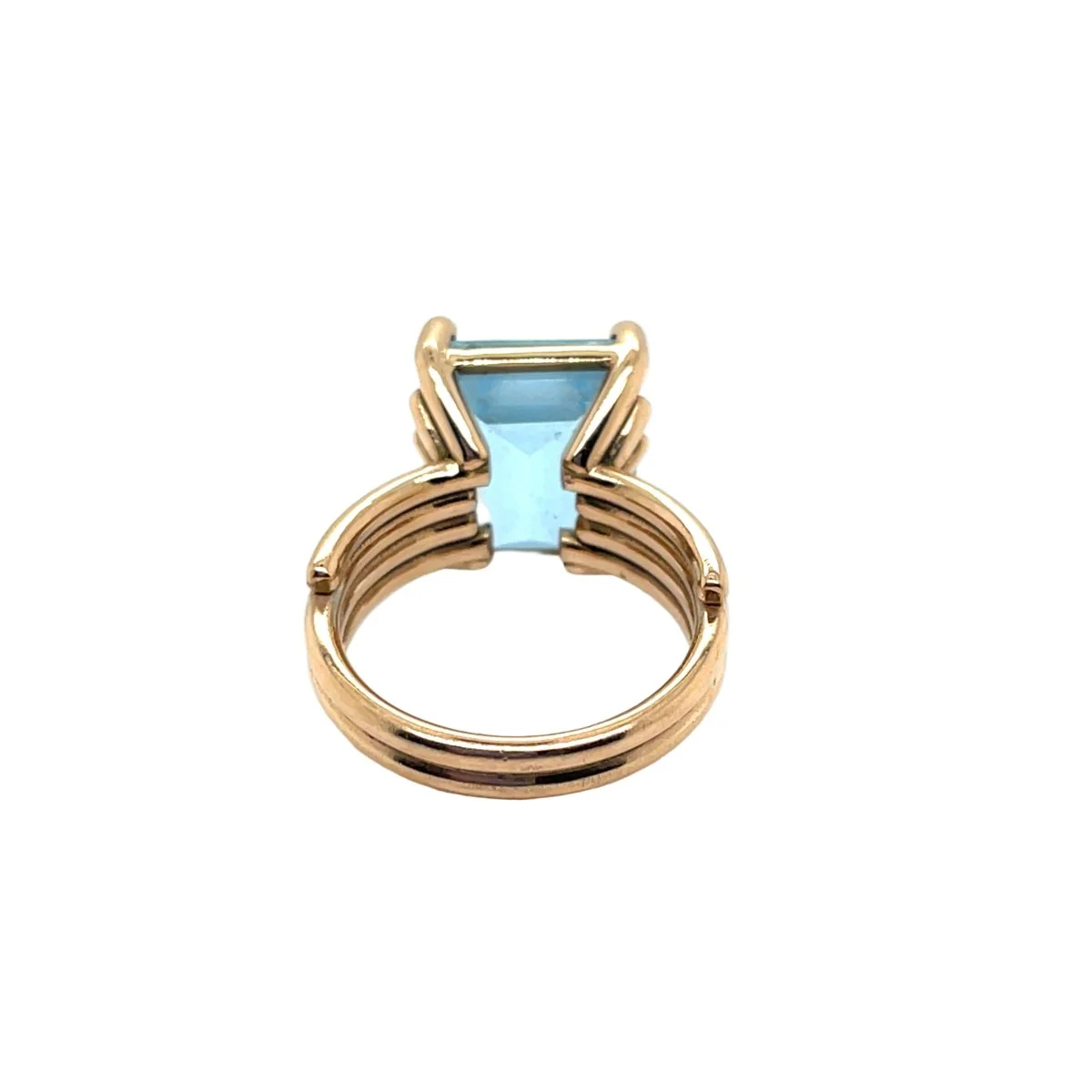 Bague Cocktail en or rose et aigue-marine - Image 3