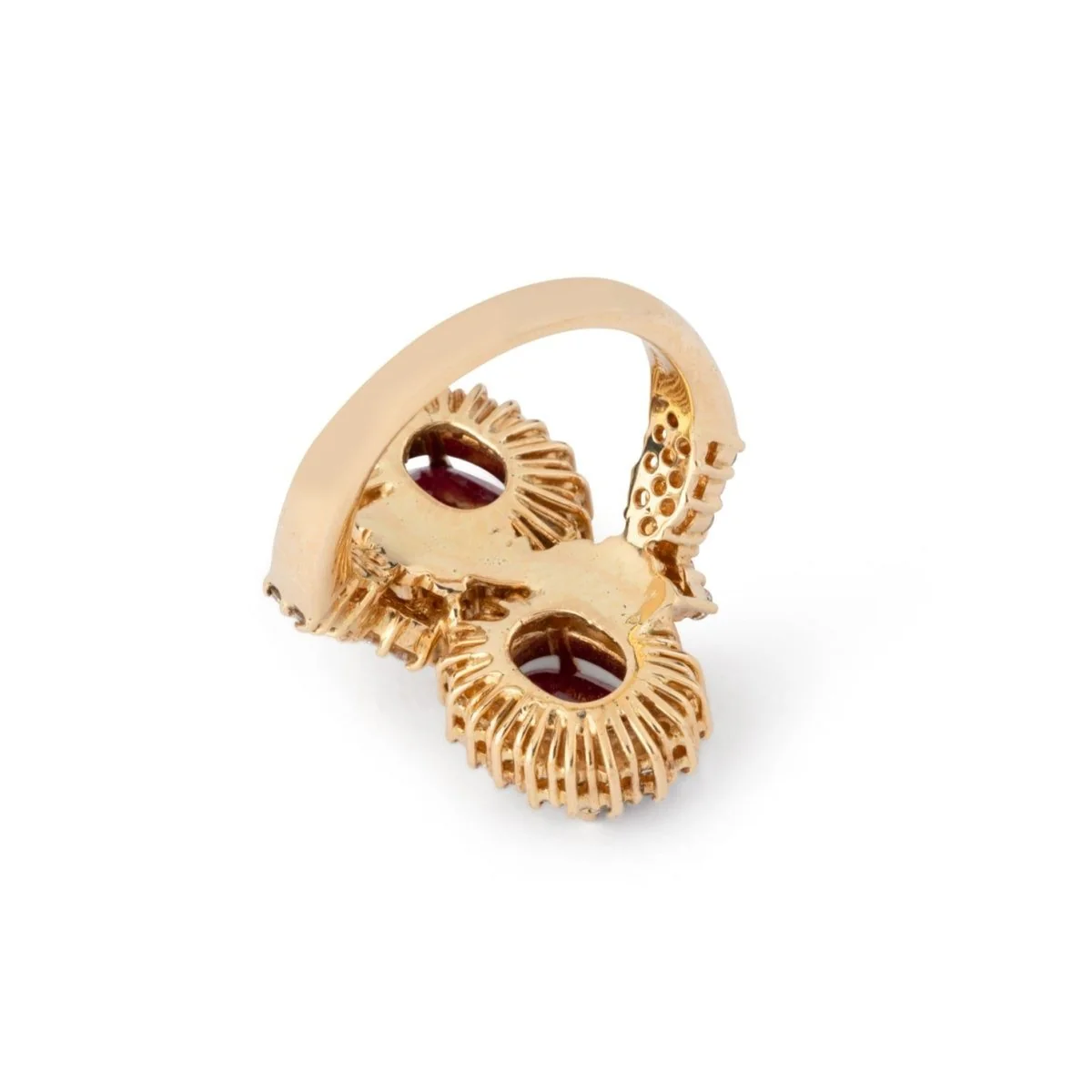 Bague Toi et Moi en or jaune, diamants et rubis - Image 3