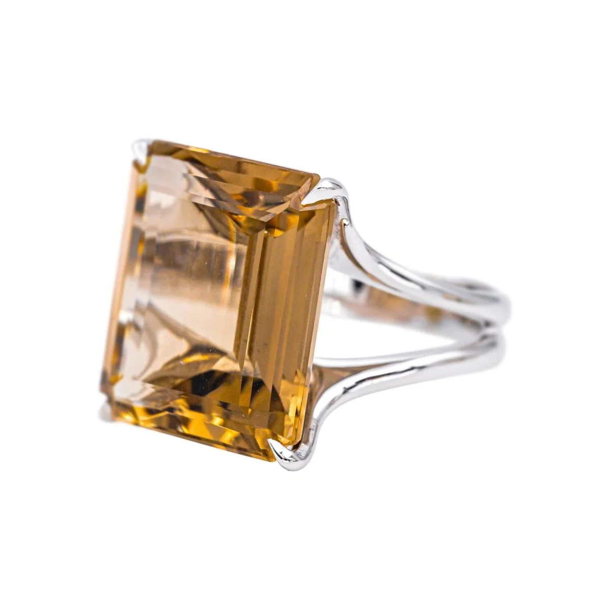 Bague Solitaire STERN en or blanc et quartz - Image 3