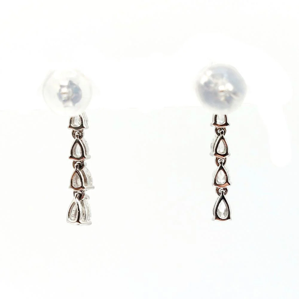 Boucles d'oreilles Pendantes Essentia" en or blanc - Image 3
