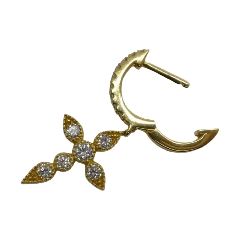 Boucles d'oreilles en or jaune et diamants - Image 3