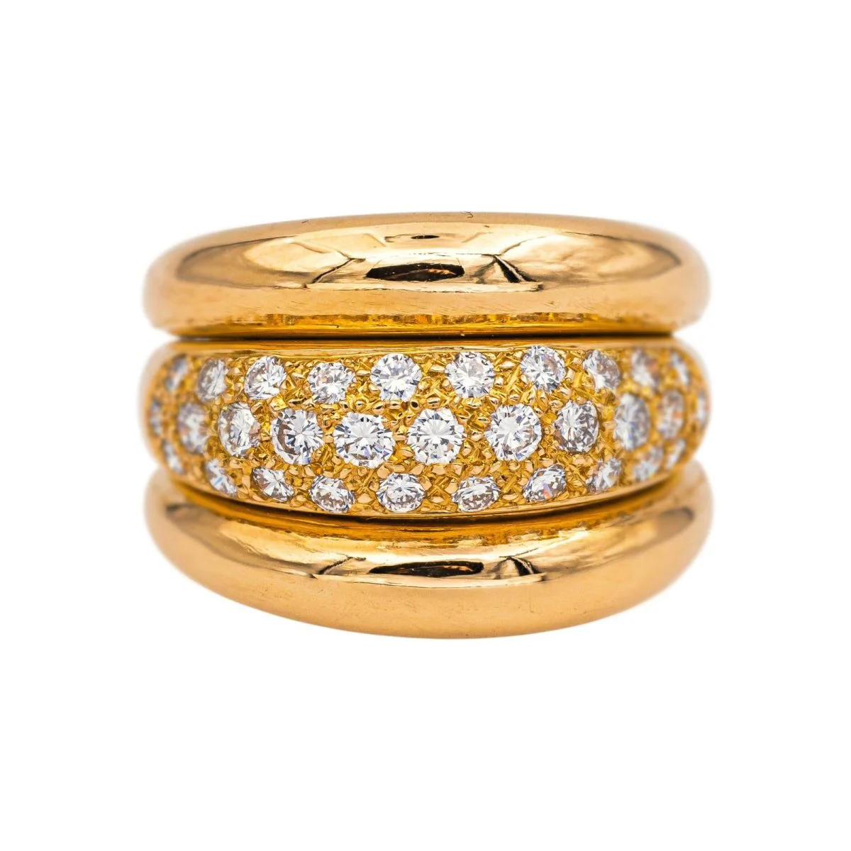 Bague Jonc en or jaune et diamants