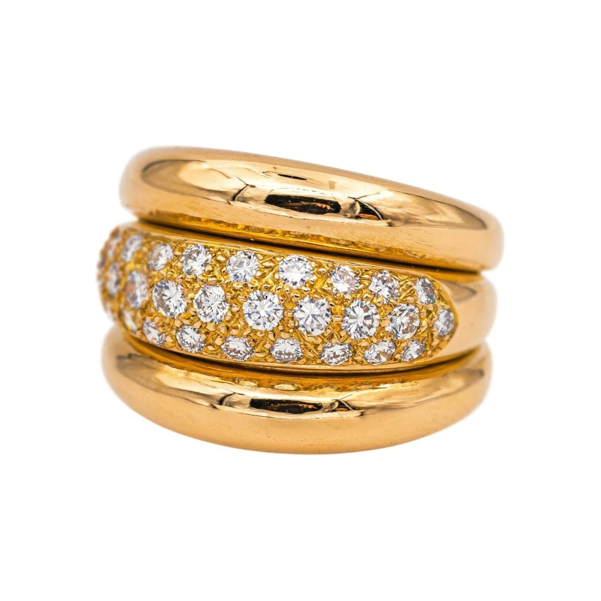 Bague Jonc en or jaune et diamants - Image 2